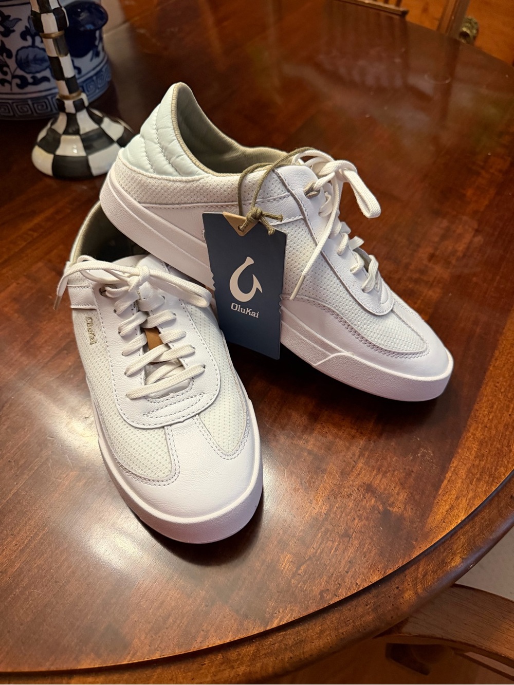 OluKai - Kilea-All-White Low-Top Casual Sneakers. NWT 7.5